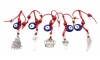 Christmas Tree Decoration Bauble Charms Set of 5 Silver Red Photo