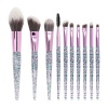 Professional Makeup Brush Set with Shiny Acrylic Glitter Handle - 10 Piece Photo