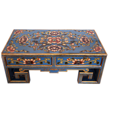 Photo of Distressed Hand-Painted Solid Wood Coffee Table