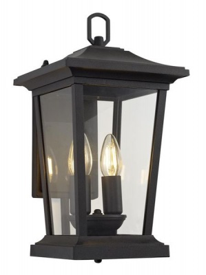 Photo of Bright Star Lighting Down Facing Ornate Aluminium Lantern with Clear Glass