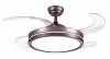 Bright Star Lighting Coffee Colour 4 Blade Ceiling Fan With Extendable Blades & Light Photo