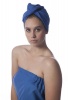 Microfibre Body & Hair Wrap Towel Set: Spa Shower Bath Blue Photo