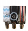 Blue & Grey chevron Black & Blue & Red Stripes Pacifier Dummy Ribbon Set Photo