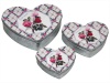 Set of 3 Rose Heart Storage Boxes Photo