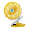 High-Speed Rechargeable USB Mini Fan with Clip - yellow Photo