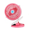 High-Speed Rechargeable USB Mini Fan with Clip - Pink Photo