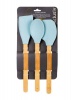 3 Pieces Bamboo Handle Silicone Head Kitchen Tools Set