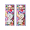 Bulk Pack x 2 Large Birthday Candle In Silver & Gold - Number 2 Photo