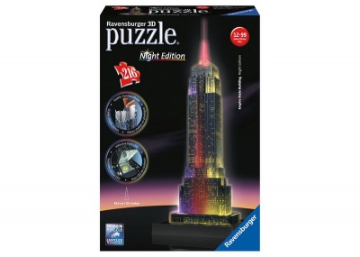 Photo of Ravensburger 216 Piece 3D Puzzle Empire State Building Night Edition