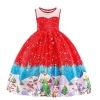 DHAO-Girls Dress Christmas Eve Xmas Snowflake Holiday Party Dresses Blue Photo