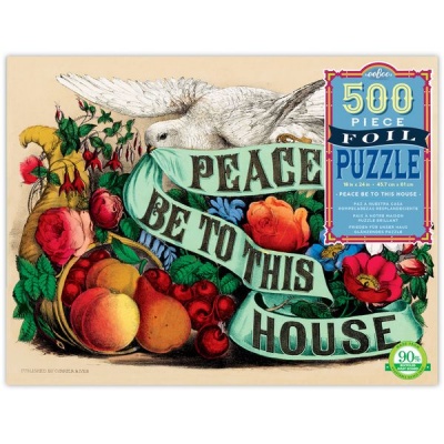 Photo of eeBoo eBoo Rectangular Foil Family Puzzle - Peace Be To This House