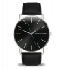Colton James Classic Silver White Sapphire Watch - Black Leather Photo
