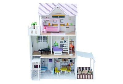 Photo of DOLL CENTRAL Manor Dollhouse With Lift Including 18 Piece Furniture