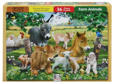 Photo of RGS Group Farm Animals Wooden Puzzle - 36 Piece A4