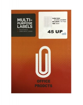Photo of The Clip 45 Up Labels Self Adhesive A4 Size - 100 Sheets -