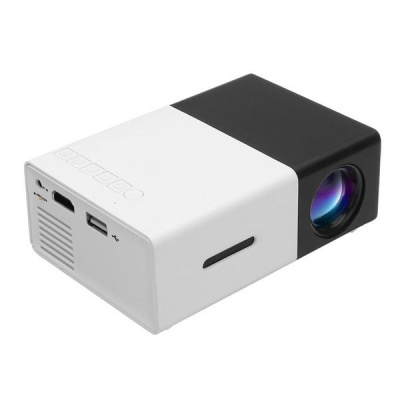 Portable YG300 Mini LED Projector Black