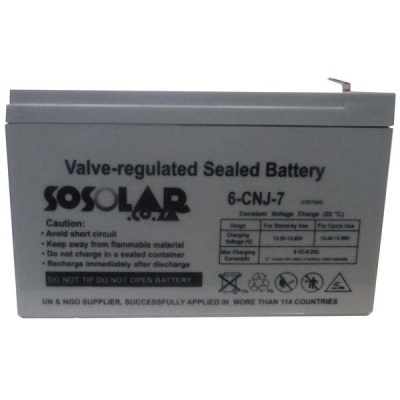 Photo of SoSolar Solar Deep Cycle Gel Battery 7Ah 12v