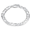 Silver Designer Figaro Mens Bracelet 8 mm Photo