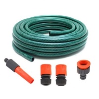 Garden Hose Pipe 12mm x 15m With 4x Attachable Fittings