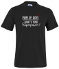 Mom of Boys what's your superpower black T-shirt Photo