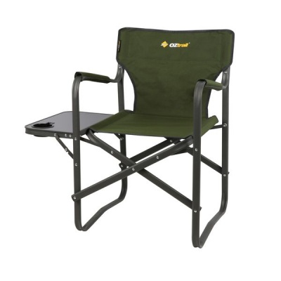 Photo of OZtrail Classic Director Camping Chair with Side Table Green 120kg