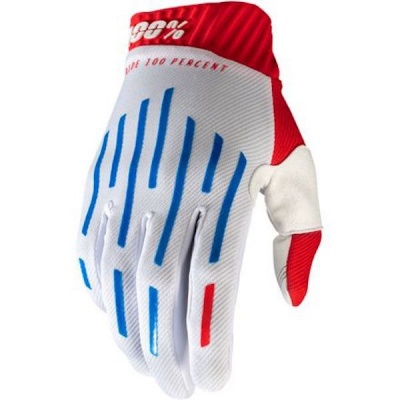 Photo of 100% RideFit Red/White/Blue Gloves