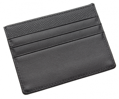 Genuine Leather RFID Blocking Slim Card Wallet Holder Black