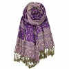 Soft Silky Multi Color Paisley Pashmina Double Layered Shawl Wrap Scarf Photo