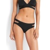 Active Split Band Hipster Bikini Pant - Black Photo