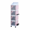 4 Tier Stackable Multi-Functional Cabinet with Umbrella&Accessory Rack - Pink Photo