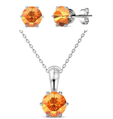 Photo of Destiny Tangerine Set With Crystals From Swarovski in a Macaroon Case