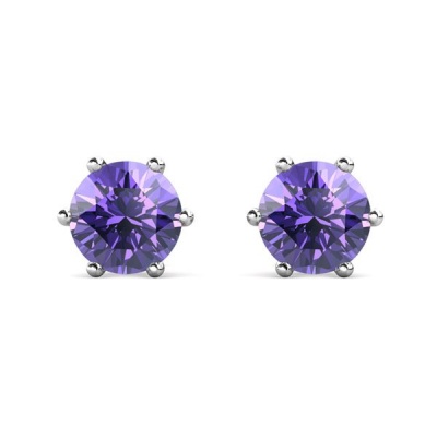 Photo of Destiny Tanzanite Earring With Crystals From Swarovski in a Macaroon Case