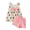 Sleeveless Polka Dot Top with Bow & Shorts Photo