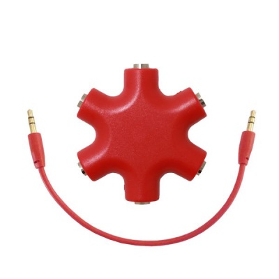 Photo of Multi Headphone Splitter 3.5mm Audio Stereo Splitter - Red