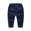 Boys Cotton Chino Pants Slim Cut - Navy Photo