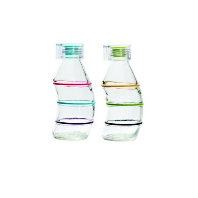Photo of Consol - 350ml Curvy bottle with silicone lid multicolour - 2pk