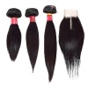 Blkt 10" 12" 14" inches Human Hair Weave and Free Closure Value Pack Photo