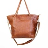 Mirelle Genuine Leather Classic Tote Handbag Tan Photo
