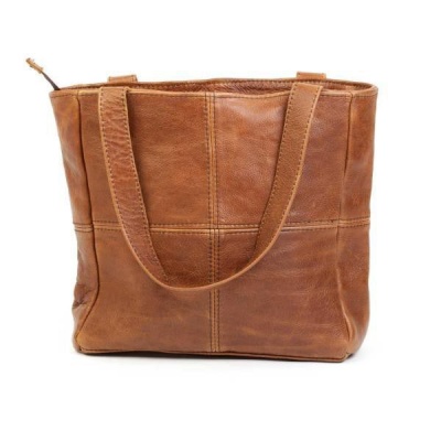 Photo of Mirelle Genuine Leather Classic Shopper Handbag Tan