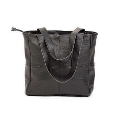 Photo of Mirelle Genuine Leather Classic Shopper Handbag Black