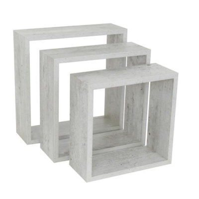Photo of SPACEO - Set Of 3 Cubed Shelves Concrete