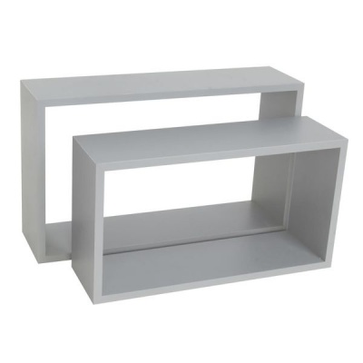 Photo of SPACEO - Set Of 2 Rectangle Shelves Grey