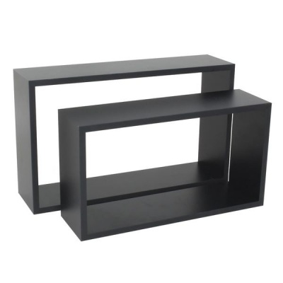 Photo of SPACEO - Set Of 2 Rectangle Shelves Black