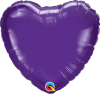 Qualatex 18" Foil Heart Quartz Purple Plain Balloon 1pack Photo