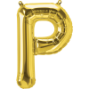Qualatex 16" Foil Gold Balloon Letter P - 1 Pack Photo