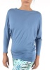Shakti Shanti - 3/4 Sleeve Top Horse Shoe Back Top Blue Photo
