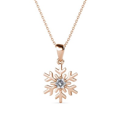 Photo of Destiny Snow Necklace with Crystals from Swarovski® in Rose Gold