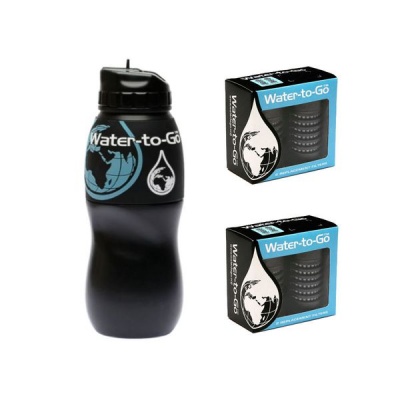 Photo of FilterShop 750ml Water-To-Go Filter Bottle Black Four Cartridges