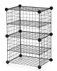 Loop Modular Grid Wire Shelves - Set of 2 Storage Cubes with Dividers - Black Photo