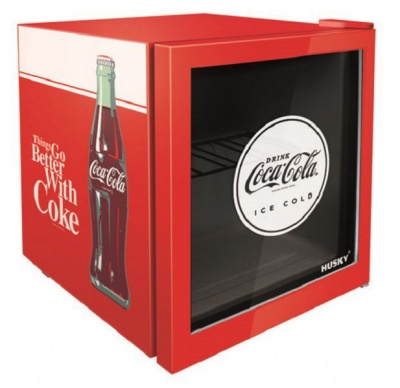 Photo of Alva 46L Coca-Cola Counter-Top Glass Door Beverage Cooler - Red